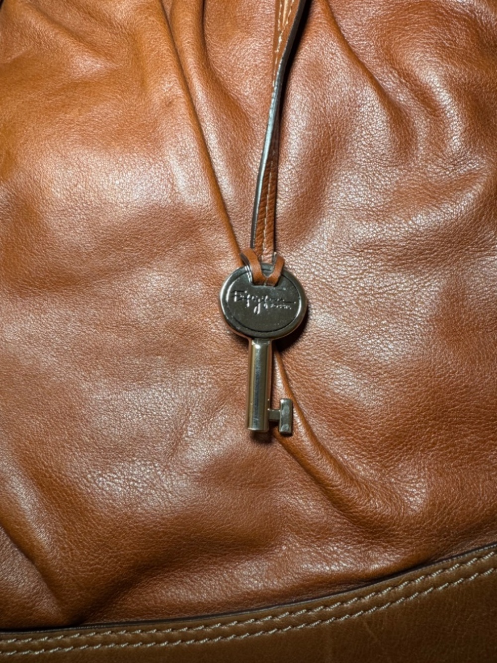 Fossil Fifty Four Brown Leather Frame Satchel Purse Handbag 13" x 12" - Picture 4 of 5